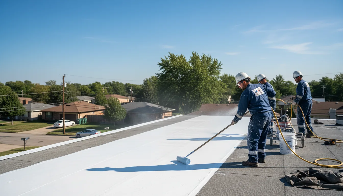 Commercial roof coating in Meridian, NY near me